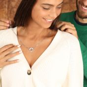 Family Circle Link Chain Name Necklace [Silver]