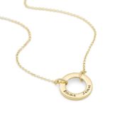 Family Circle Name Necklace - Classic Chain [14 Karat Gold]