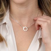 Collier Cercle Emma [Maille Trombone / Argent 925] - avec Charms Gravés