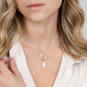 Collier Cercle Emma [Maille Trombone / Argent 925] - avec Charms Gravés