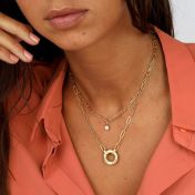 Collar Círculo Familiar Cadena de Eslabones con Nombre [Bañado en Oro de 18K]