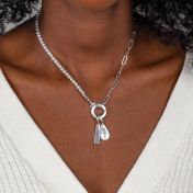 Emma Paperclip & Pearl Necklace [Sterling Silver]