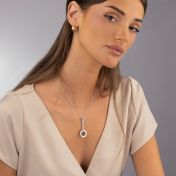 Talisa Diamond Cascade Circle Necklace [Sterling Silver]