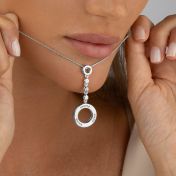 Talisa Diamond Cascade Circle Necklace [Sterling Silver]