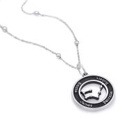 Mutters Kreis Sternzeichen Kette mit Gravur - Schwarzer Kreis [Sterlingsilber]