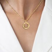 Mutterkreis Sternzeichen Kette mit Gravur [750er vergoldet]