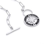 Family Compass Link Chain Name Necklace [Sterling Silver]