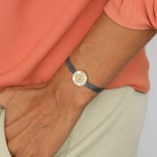 Familienkompass Armband mit Gravur für Damen [Geschwärztes Sterlingsilber / 750er vergoldet]