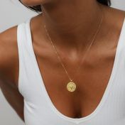 Familienkompass Namenskette für Damen [750er vergoldet]