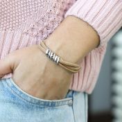 Family Name Bracelet - Tan Suede [Sterling Silver]