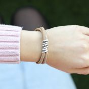 Family Name Bracelet - Tan Suede [Sterling Silver]