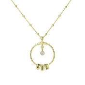 Family Circle Name Necklace with a Diamond [18K Gold Plated]