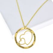 Name Necklace with Hearts [Gold Plated]