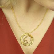 Name Necklace with Hearts [Gold Plated]