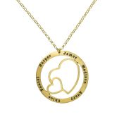 Name Necklace with Hearts [Gold Plated]