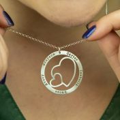Name Necklace with Hearts [Sterling Silver]