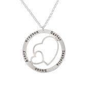 Name Necklace with Hearts [Sterling Silver]