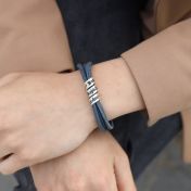Family Name Bracelet - Blue Suede [Sterling Silver]