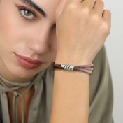 Family Name Bracelet - Brown Suede [Sterling Silver]