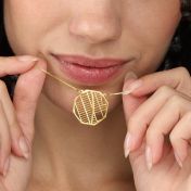 Lieblingsort Karten Kette [750er Gold Vermeil]