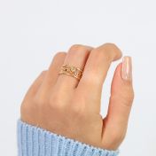 Bague Racines de Famille avec Pierres de Naissance [Plaqué Or 18ct]