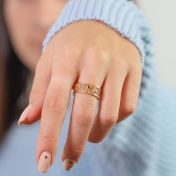 Bague Racines de Famille avec Pierres de Naissance [Plaqué Or 18ct]