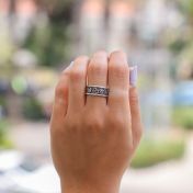 Familienwurzeln Geburtssteinring [Sterlingsilber]