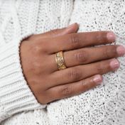 Anillo de Piedras de Nacimiento Raíces Familiares [Oro Vermeil de 18K]