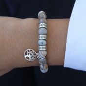 Pulsera Personalizada de Jaspe para Mujer Firma de Picasso [Plata de Ley]