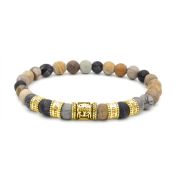 Family Tree Diamond Name Bracelet - Picasso Jasper [18K Gold Vermeil]