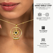 Family Tree Name Necklace With Nano Bible [18K Gold Vermeil]