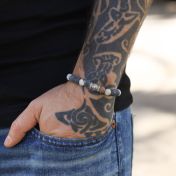 Family Tree Men Bracelet with Picasso Jasper Stones