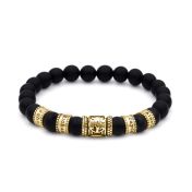 Family Tree Women Name Bracelet with Black Onyx Stones [18K Gold Plated]