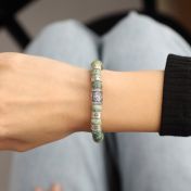 Stamboom Vrouwen Naam Armband Met Turkoois Stenen [Sterling Zilver]