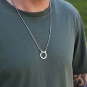 Collana con Nome del Padre con Catena a Forma di Cerchio Grande - Argento 925