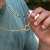 Box Chain Message Necklace For Men - 18K Gold Plated