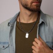  Vaters Dog Tag Kette mit Gravur – Sterlingsilber