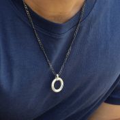 Milan Figaro Herrenkette mit Gravur – Sterlingsilber