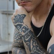 Figaro Style Curb Chain Men Bracelet [Sterling Silver]