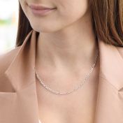 Figaro-Styled Decorative Sterling Silver Chain