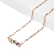 Flow of Love Birthstone Necklace [Rose Gold Plated]