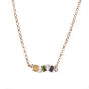 Flow of Love Birthstone Necklace [Rose Gold Plated]