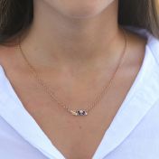 Flow of Love Birthstone Necklace [Rose Gold Plated]