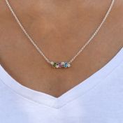 Collar de Piedras de Nacimiento Flujo de Amor [Plata de Ley] 