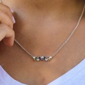 Collar de Piedras de Nacimiento Flujo de Amor [Plata de Ley] 