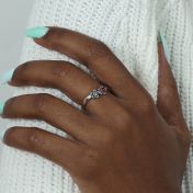 Anello Fiore con la Pietra di Nascita [Argento 925]