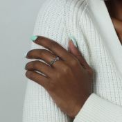 Anello Fiore con la Pietra di Nascita [Argento 925]