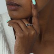 Anello Fiore con la Pietra di Nascita [Argento 925]