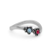 Anello Fiore con la Pietra di Nascita [Argento 925]
