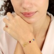 A Mother's Love Birth Flower Birthstone Bracelet [18K Gold Vermeil]